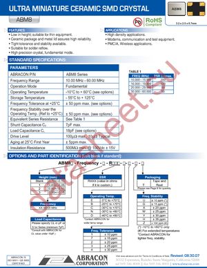 ABM8-16.800MHZ-10-1-U-T datasheet  