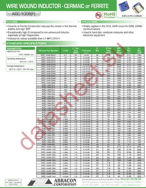 AISC-1008-1R0J datasheet  