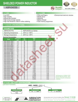 ASPI-0403S-100M datasheet  