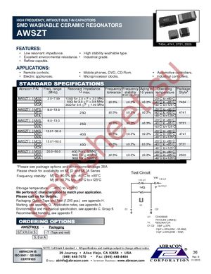 AWSZT-12.00MTD-T datasheet  