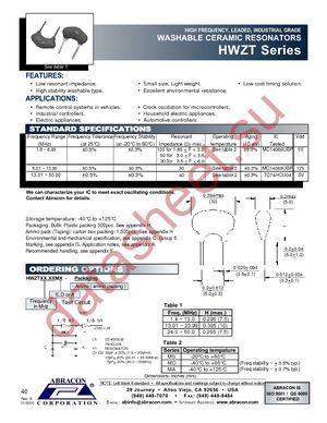 HWZT-2.89MA datasheet  