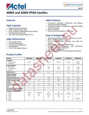 A40MX02-FPLG44 datasheet  
