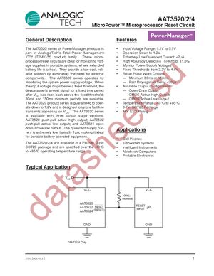 AAT3520IGY-4.38-200-T1 datasheet  