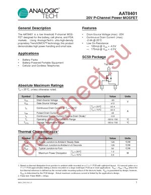 AAT8401IGY-T1 datasheet  