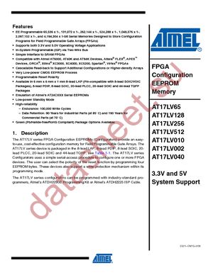 AT17LV512-10PI datasheet  