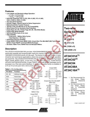 AT24C01A-10PC-2.5 datasheet  