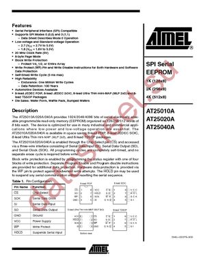 AT25010A-10PU-2.7 datasheet  