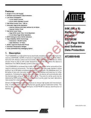 AT28BV64B-20JI datasheet  