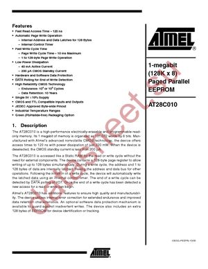 AT28C010E-12JU datasheet  