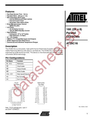 AT28C16-20PC datasheet  