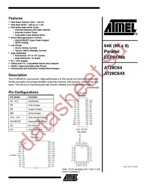 AT28C64-12PC datasheet  