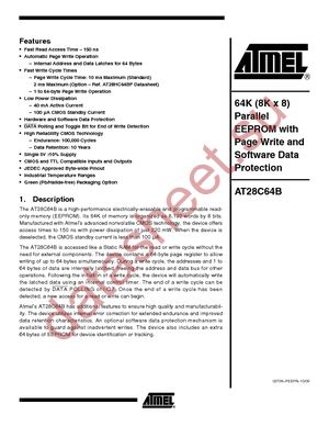 AT28C64B-15SC datasheet  