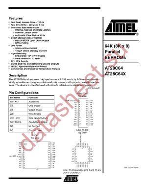 AT28C64E-12SU datasheet  