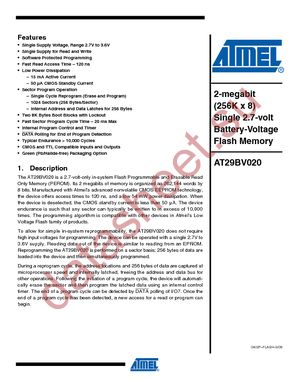 AT29BV020-12TI datasheet  