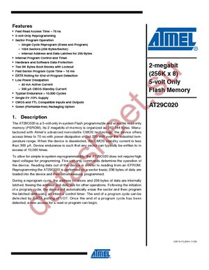 AT29C020-70TC datasheet  