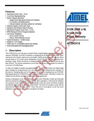 AT29C512-70JC datasheet  