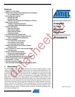 AT45DB021D-MH-Y datasheet  