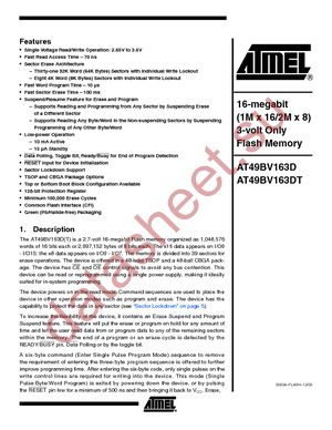 AT49BV163D-70CU datasheet  