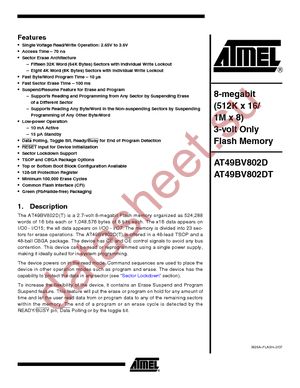 AT49BV802D-70TU datasheet  