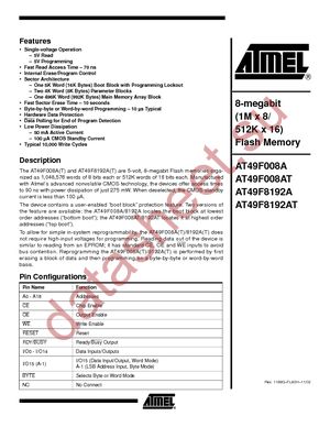 AT49F008AT-12TC datasheet  