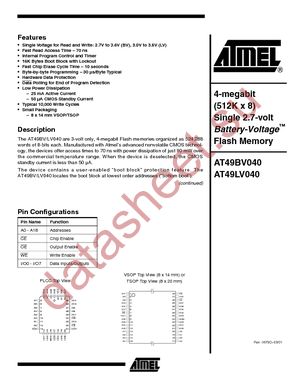 AT49LV040-90TI datasheet  