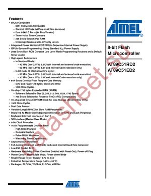 AT89C51ED2-3CSIM datasheet  