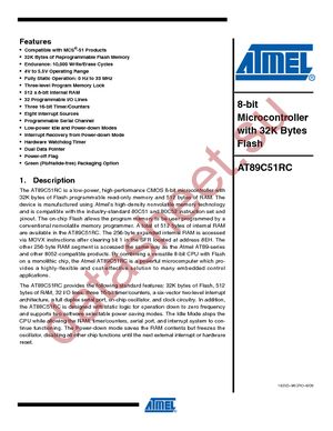 AT89C51RC-24PI datasheet  