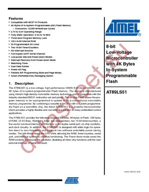 AT89LS51-16PC datasheet  