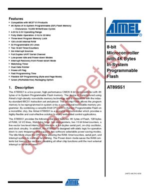 AT89S51-24AI datasheet  