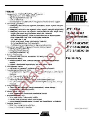 AT91SAM7XC256-AU datasheet  