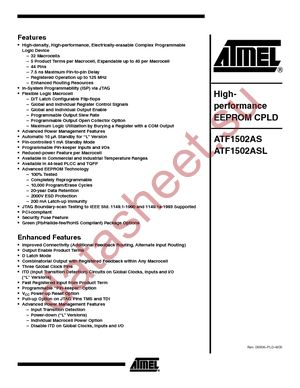 ATF1502AS-10AU44 datasheet  