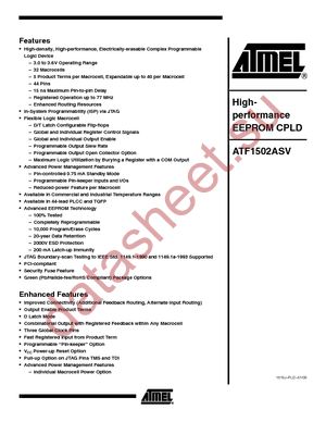 ATF1502ASV-20AC44 datasheet  