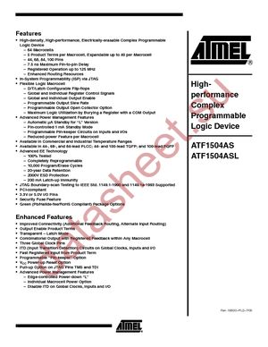 ATF1504ASL-20QC100 datasheet  