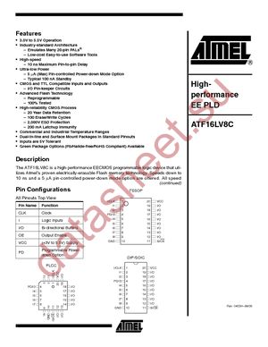 ATF16LV8C-10PC datasheet  