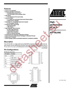 ATF16LV8C-15PI datasheet  