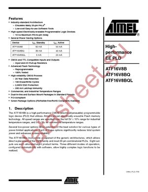 ATF16V8B-15SI datasheet  