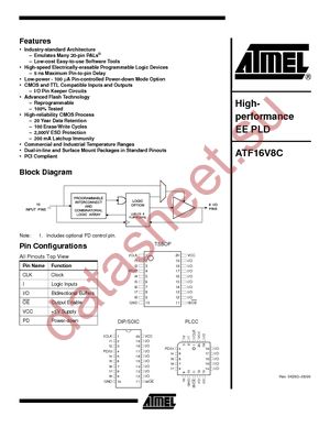 ATF16V8C-7PC datasheet  