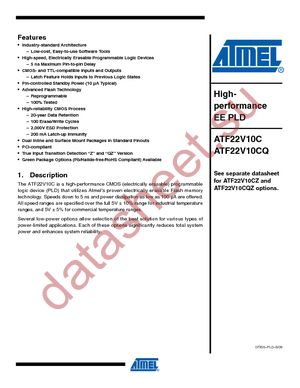 ATF22V10C-10JU datasheet  