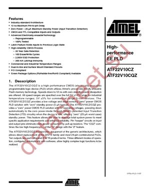 ATF22V10CQZ-20SC datasheet  