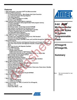 ATMEGA16-16AC datasheet  