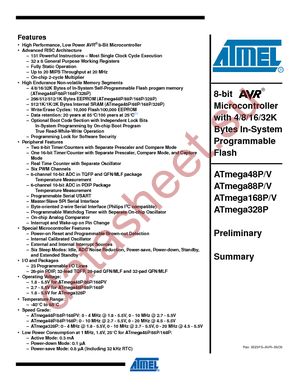 ATMEGA168PV-10MU datasheet  