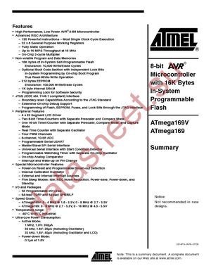ATMEGA169V-1MI datasheet  