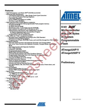 ATMEGA3250P-20AU datasheet  