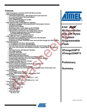 ATMEGA3290P-20AU datasheet  