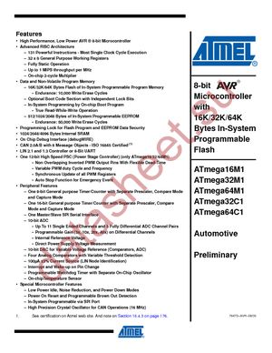 ATMEGA32C1-15AD datasheet  