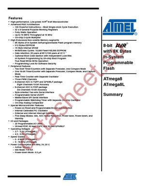 ATMEGA8-16AC datasheet  