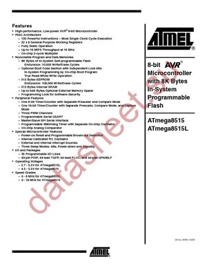 ATMEGA8515-16PC datasheet  