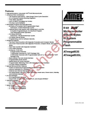 ATMEGA8535-16JC datasheet  