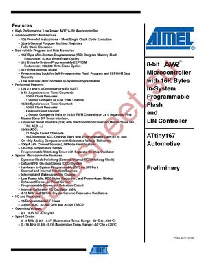 ATTINY167-15MD datasheet  