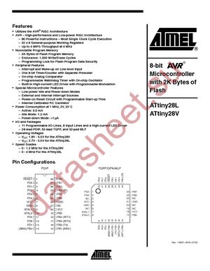 ATTINY28L-4AC datasheet  